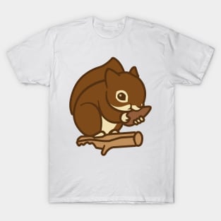 Hungry Squirrel Eating Seeds Graphic Novelty Shirt T-Shirt